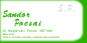 sandor pocsai business card